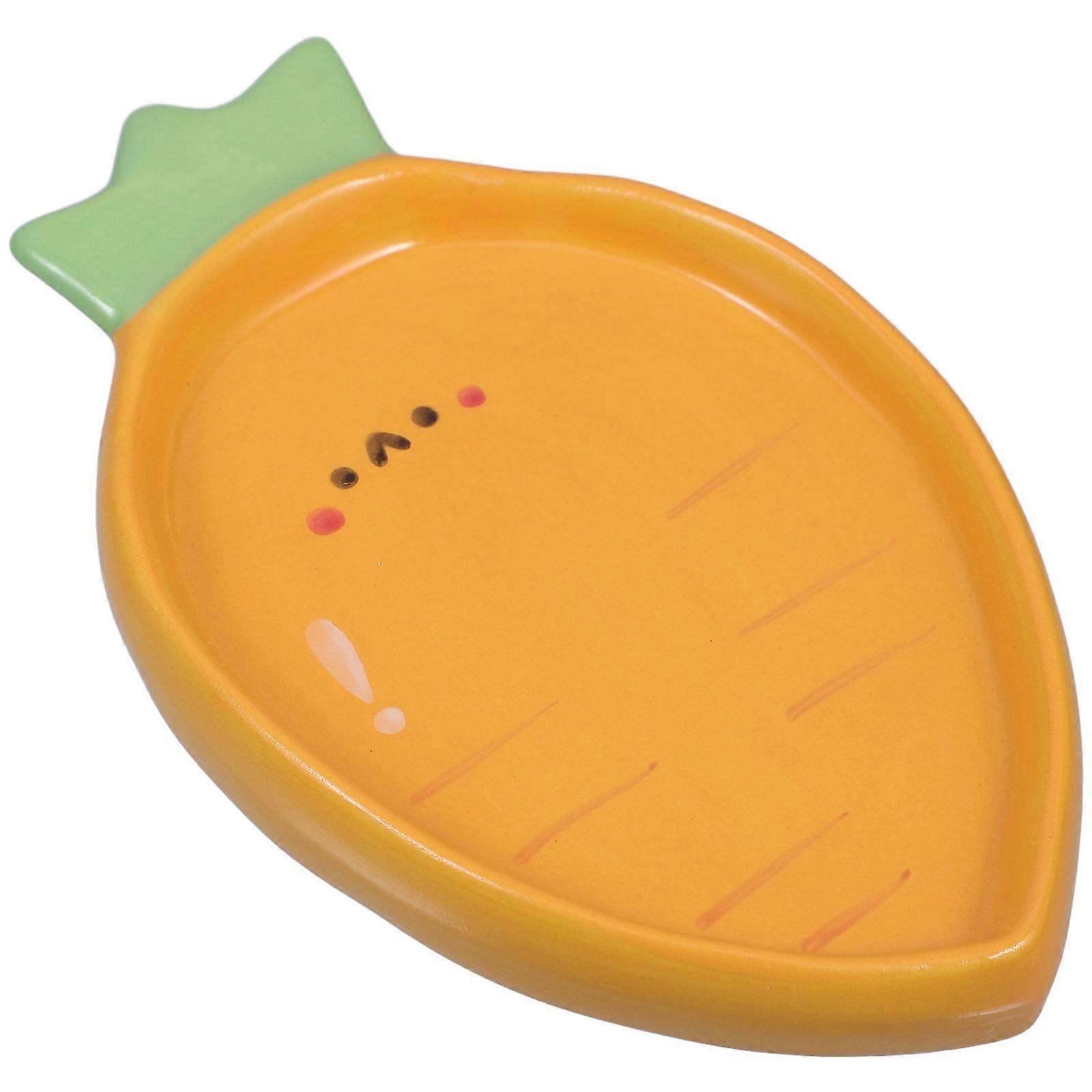 Orange Ceramic Fruit Plate for Dessert Serving Tray in Kitchen