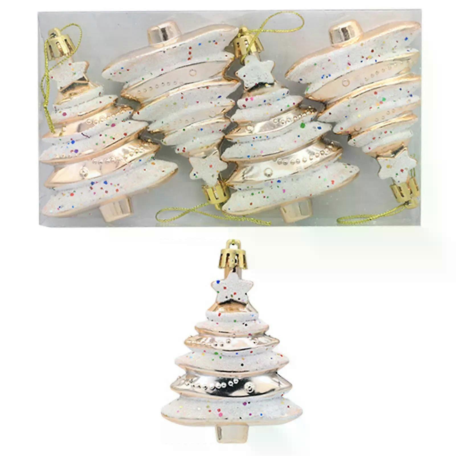 Christmas Tree Ornaments Colored Xmas Tree Shape with Hanging Rope for Xmas Tree Decor