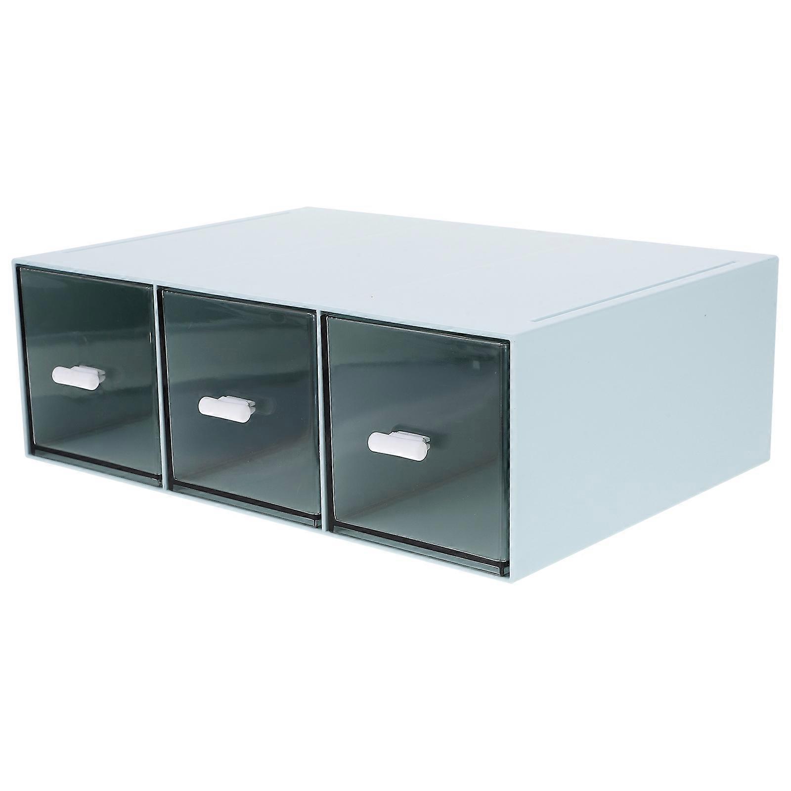 Desktop Drawers Organizer for Office Desk Stackable Sky-Blue Abs with 1Pack