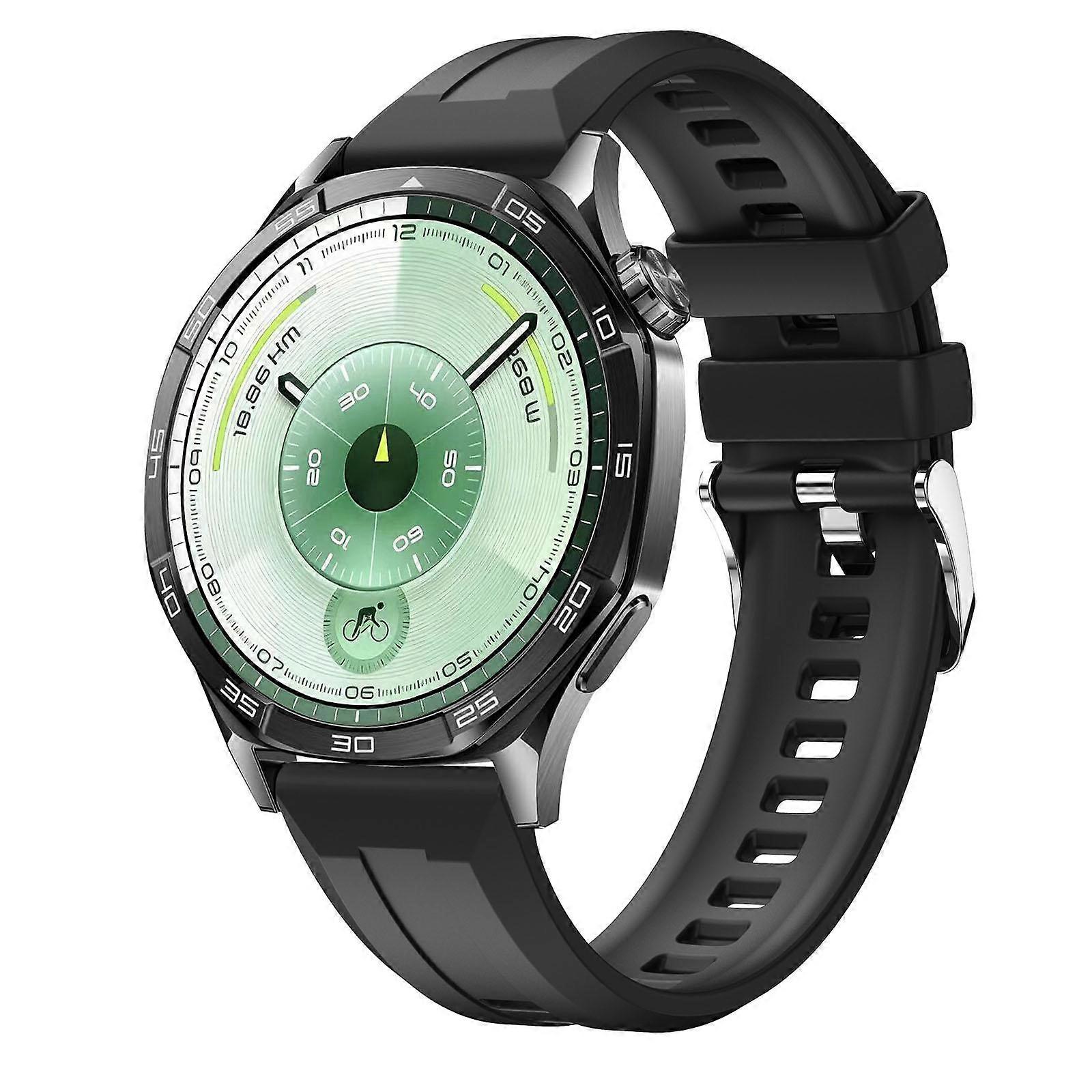 Vertical Stripes Silver Buckle Solid Color Silicone Watch Band 22mm