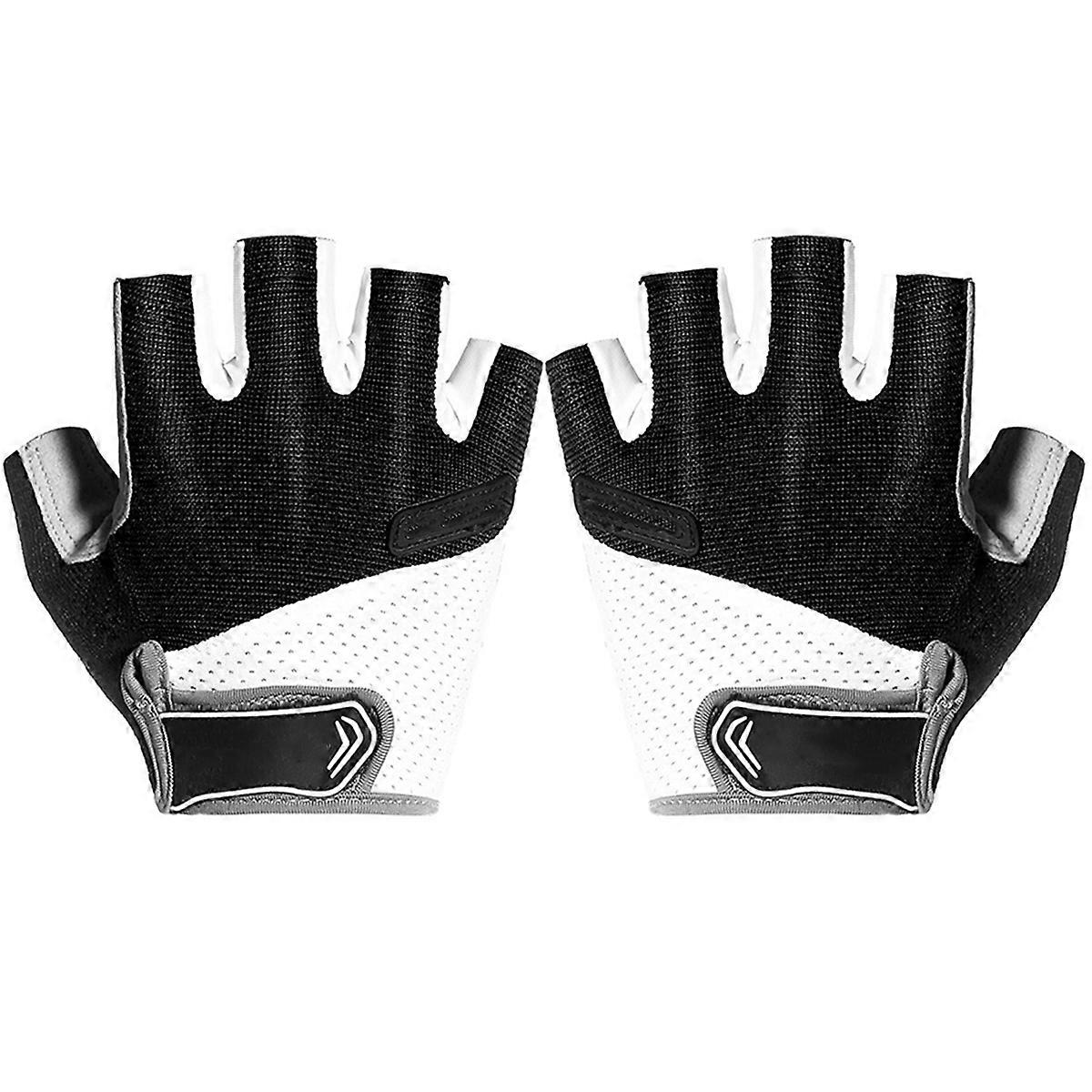 Black Half Finger Short Gloves for Cycling Use 1Pair Skid Resistant