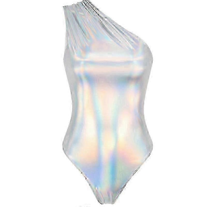 نسائي سائل معدني من قطعة واحدة ملابس داخلية كتف واحد ملابس علوية - 2025-ss