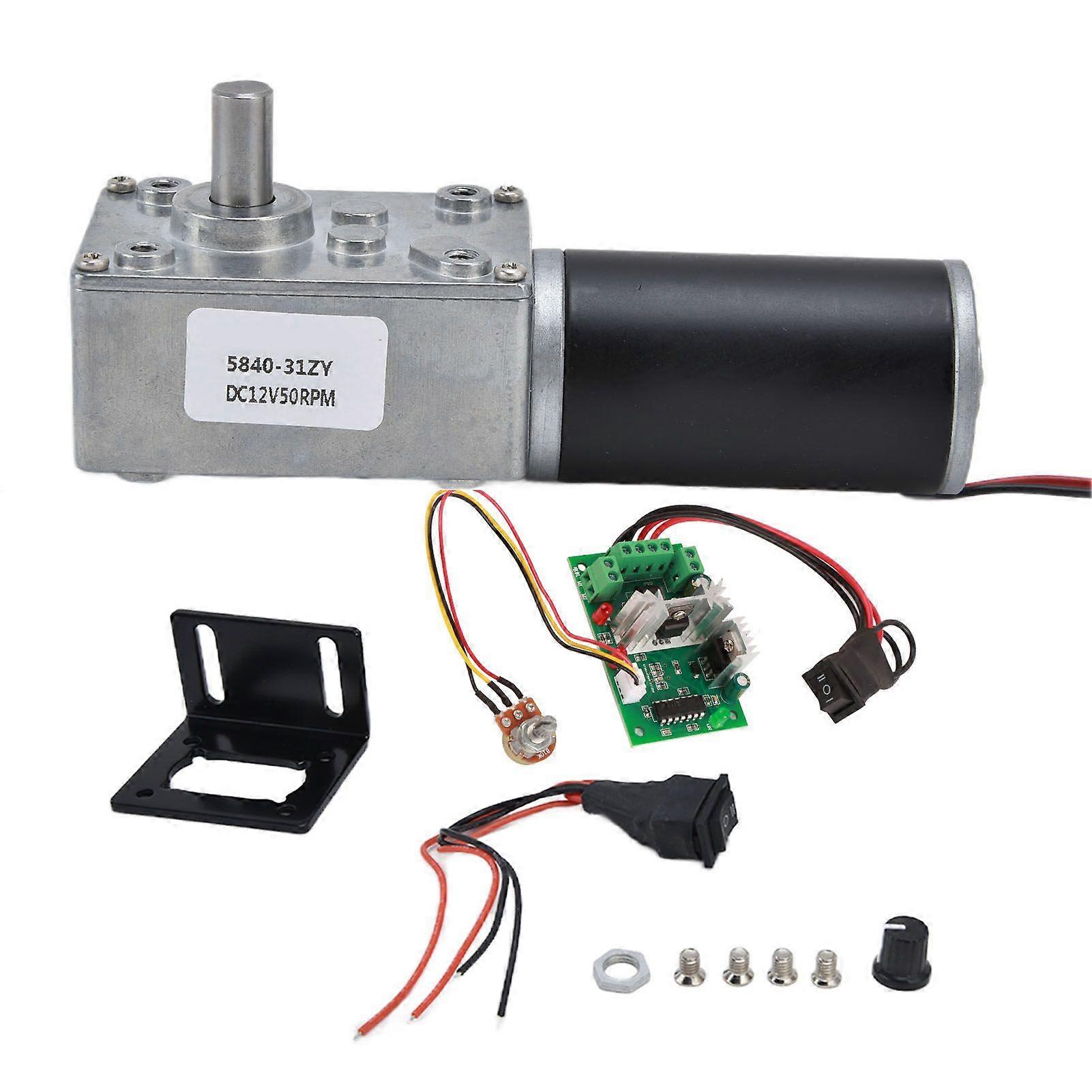 DC12V Geared Motor Turbo Worm Speed Reduction Machinery Accessories with 8mm Shaft 584031ZY12V50RPM