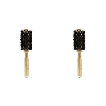 Barber Salon Wood Handle Boar Bristles Round Brush Removable Tail Professional Hairdressing Hair Bru