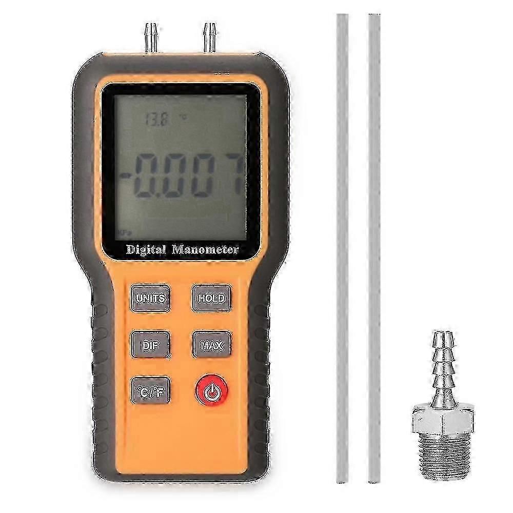 Professional Digital Manometer with Differential Pressure Measurement and Temperature Testing Capabilities