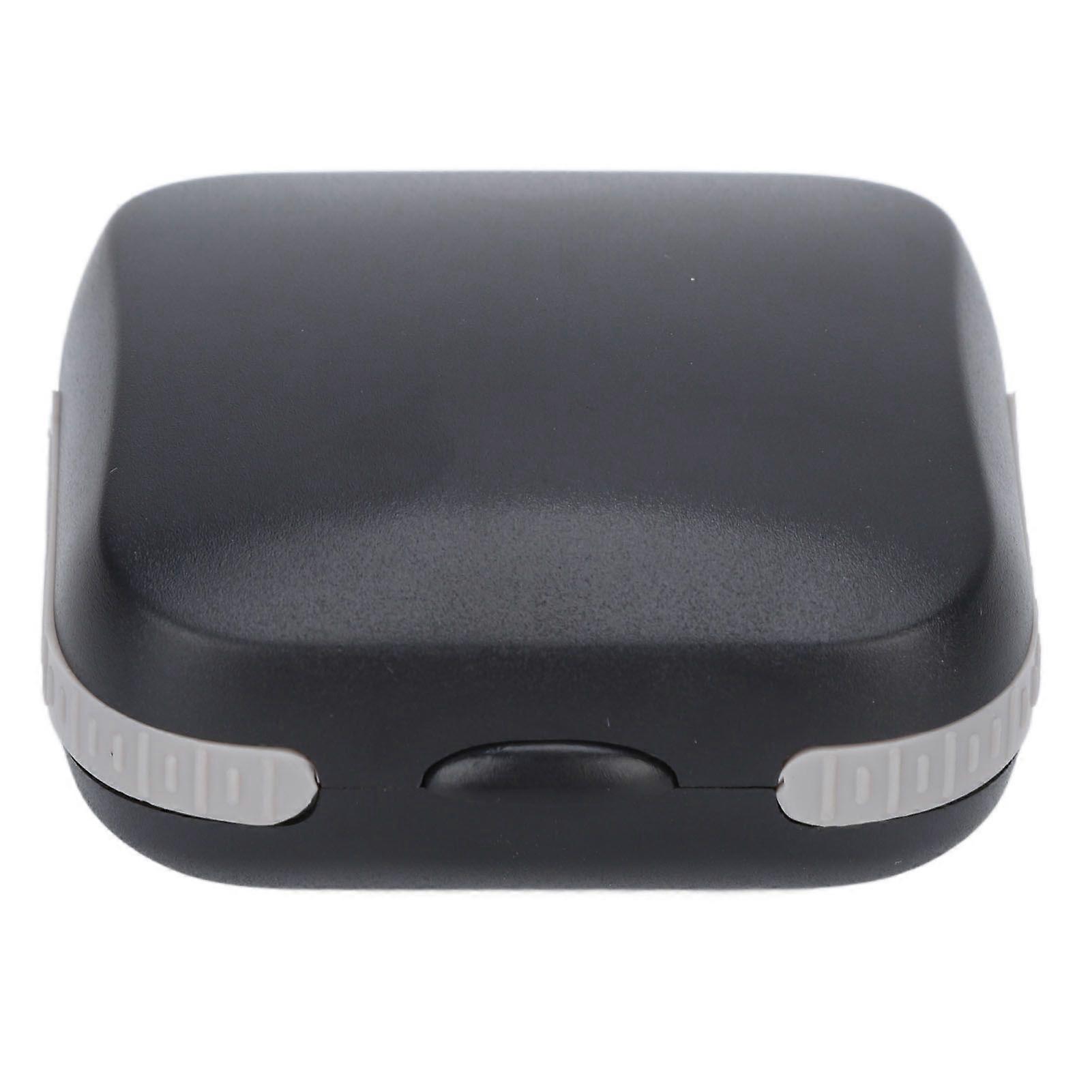 Hearing Aid Case Black ABS Simple Portable Waterproof Hearing Aid Storage Box Accessory for Elderly