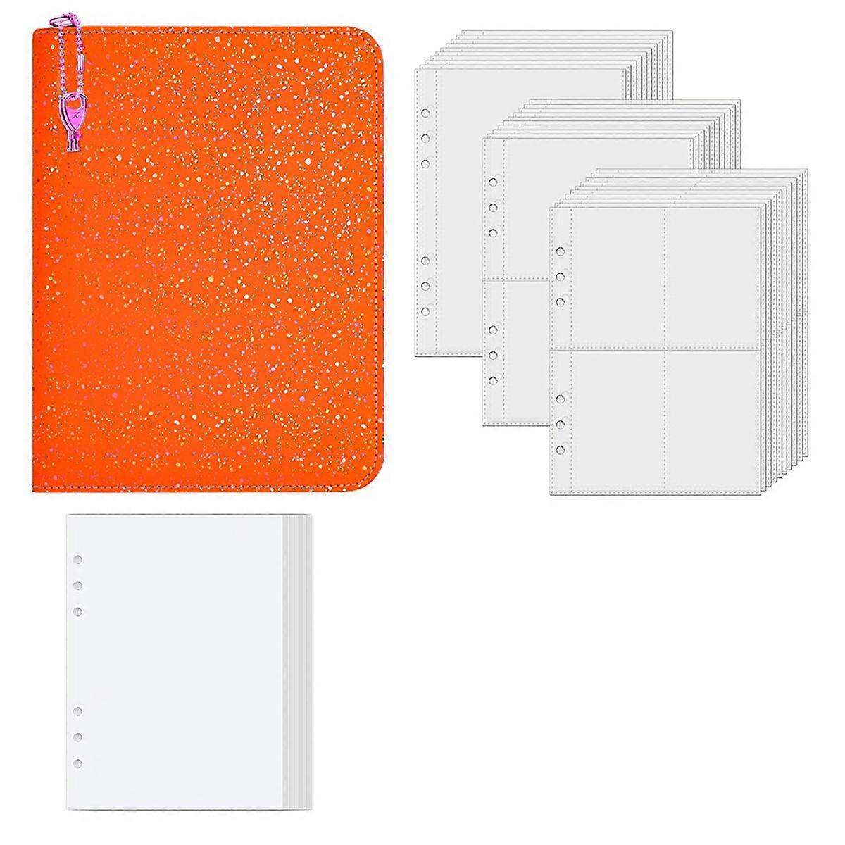 Hardcover Sticker Organizer Binder Reusable A5 Holographic Sticker Book Collecting Album Storage Book with 30 Pages A