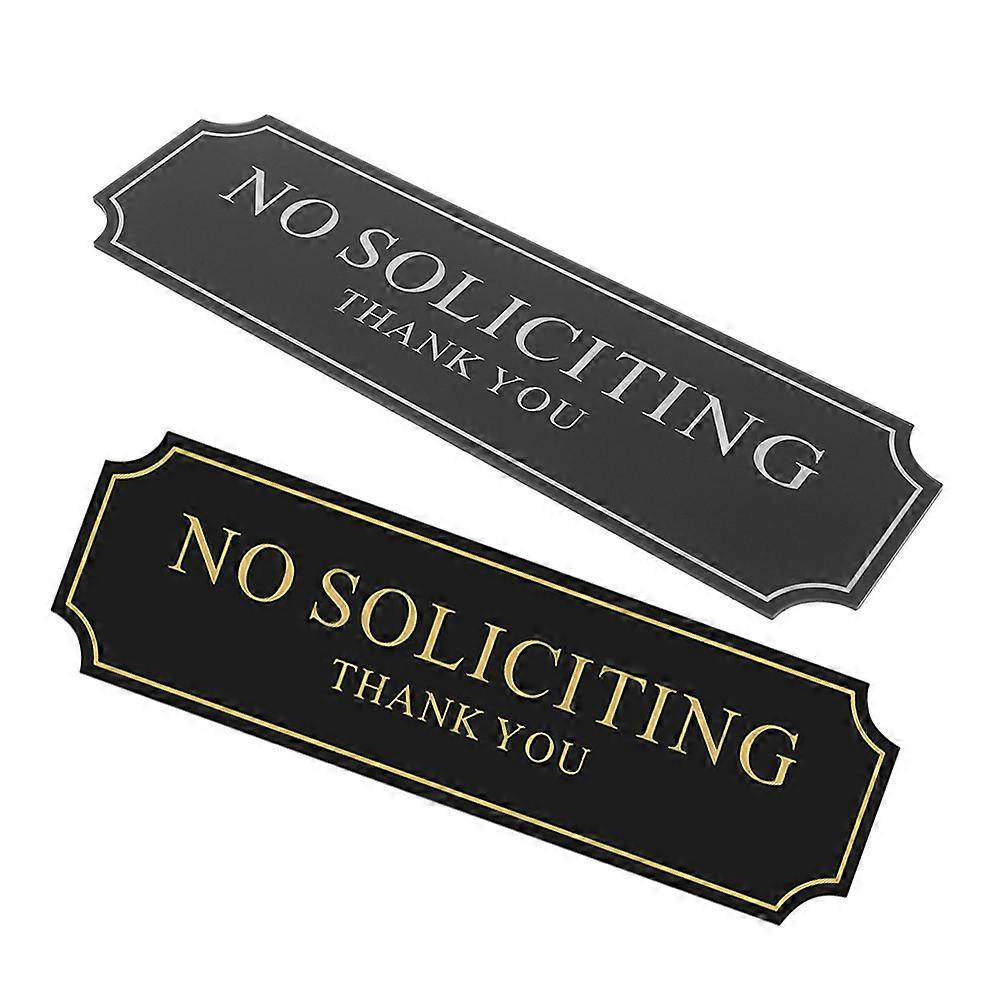 No Soliciting Acrylic Sign for Warning with Adhesive Backing 10Pcs