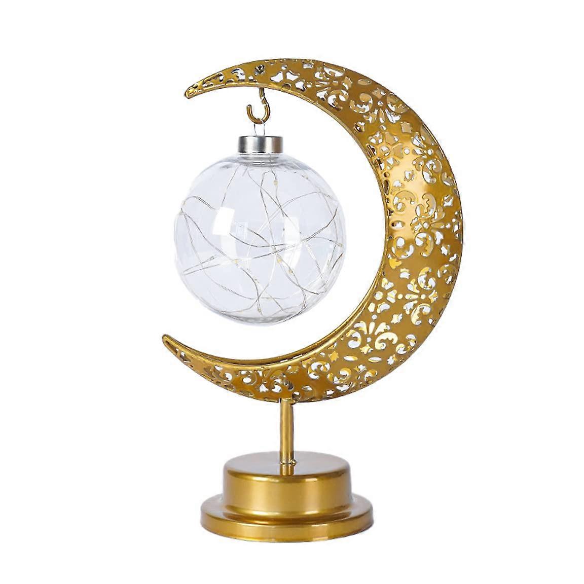 Ramadan Moon Lamp LED Lunar Lamp With Moon And Star, Small Ramadan Lantern Night Light For Eid Mubarak Decor