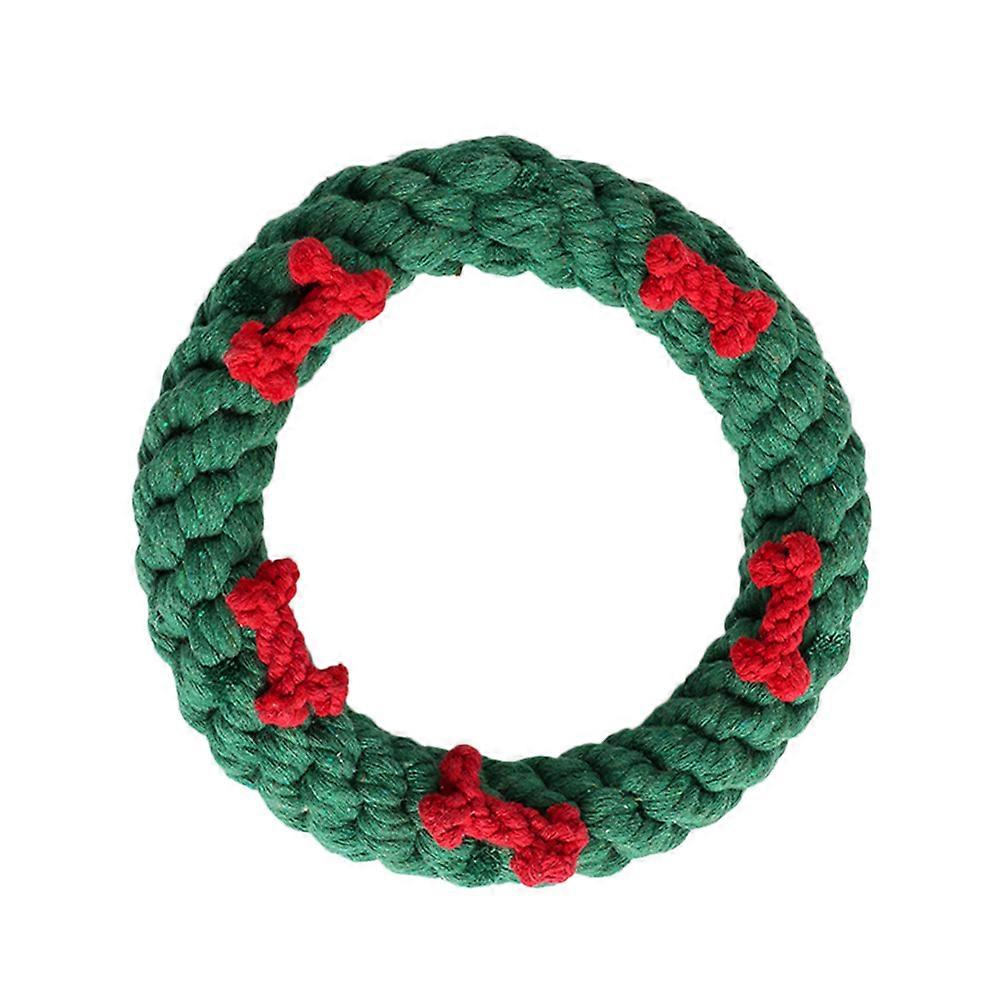 צעצוע נשיכה לחיות מחמד צעצועי דונאטס ציוד לחיות מחמד עיצוב ארוג צעצוע משיכה לכלבים קטנים חבילה של 1