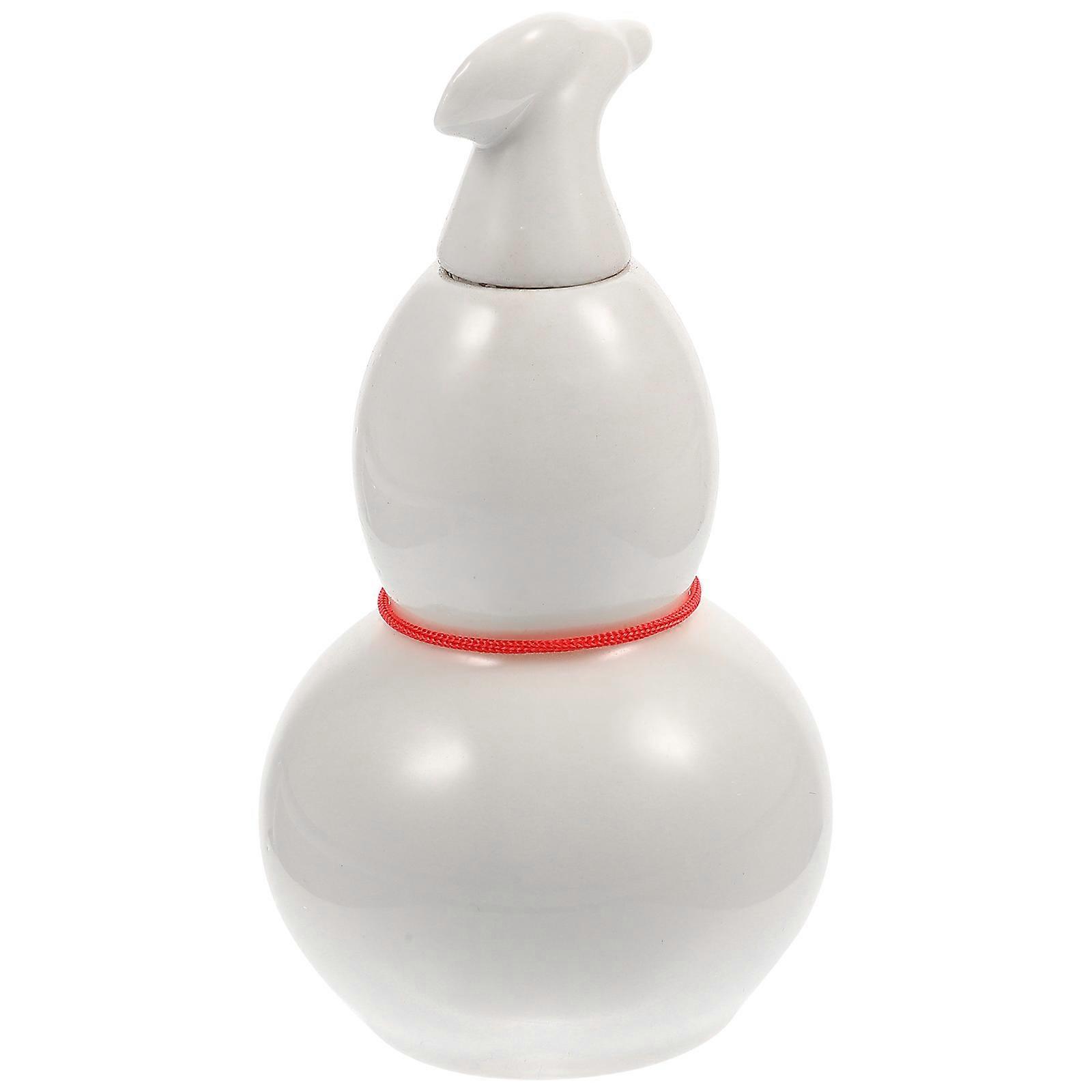 Portable 2Pcs Ceramic Gourd Bottle For Loose Tea Storage Ideal For Travel And Home Organization In Stylish White Design