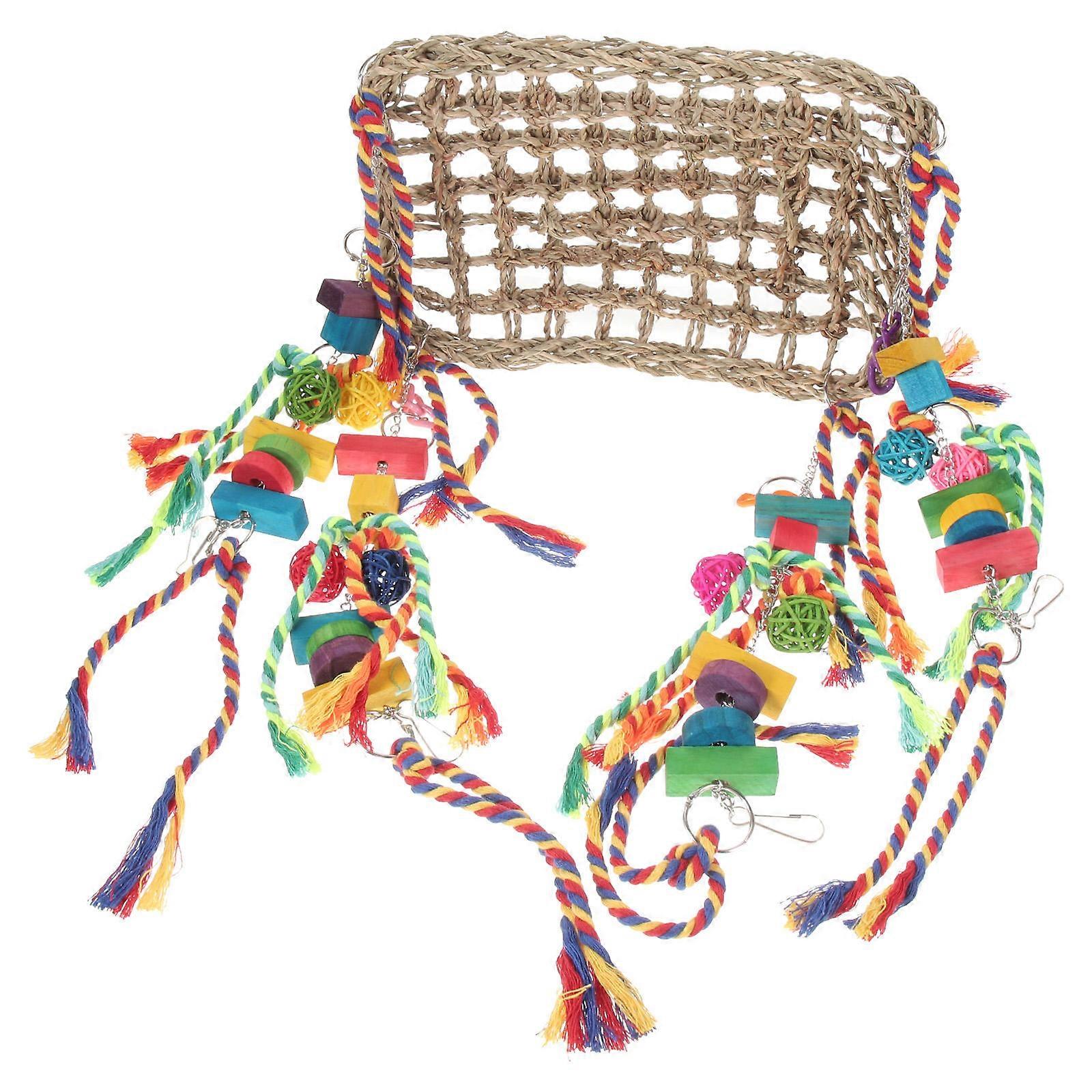 Bird Hammock Toy For Parrots And Hamsters 30X20cm Claw Grinding 1 Set