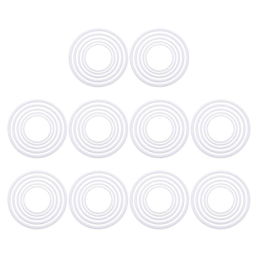 Macrame Craft Hoops Dreamcatcher Materials Home Decoration 8.5Cm Plastic Macrame Rings 60Pcs