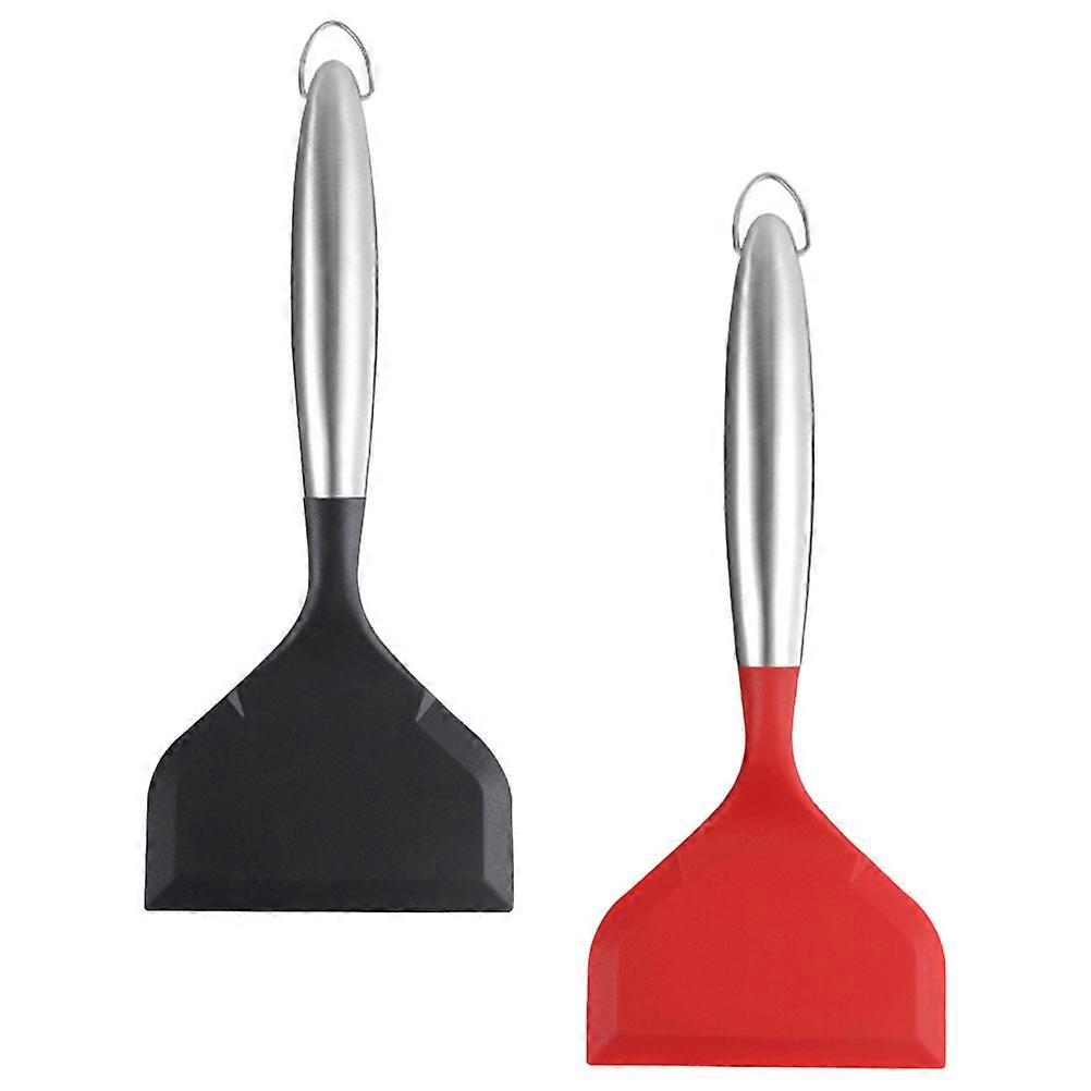 Multipurpose Cooking Spatula 2Pack Heat Resistant Kitchen Tool Suitable For Home Users Available In Black Color And Wide Edge