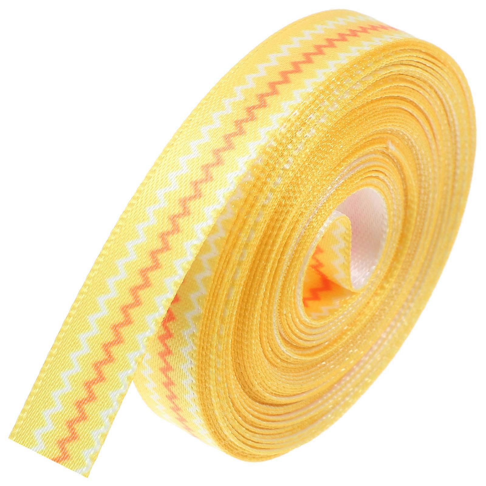 Gift Wrapping Easter Ribbon for Decoration 4 Rolls Yellow Polyester Ribbon