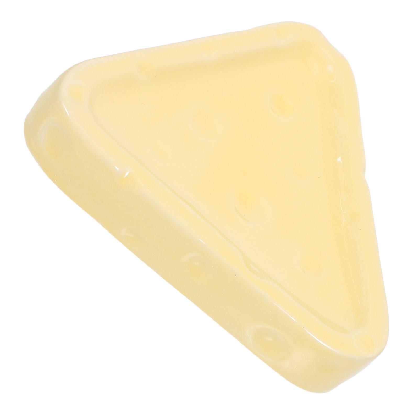 Cheese Shape Ceramic Tray for Storage Use Yellow Multifunctional Dish