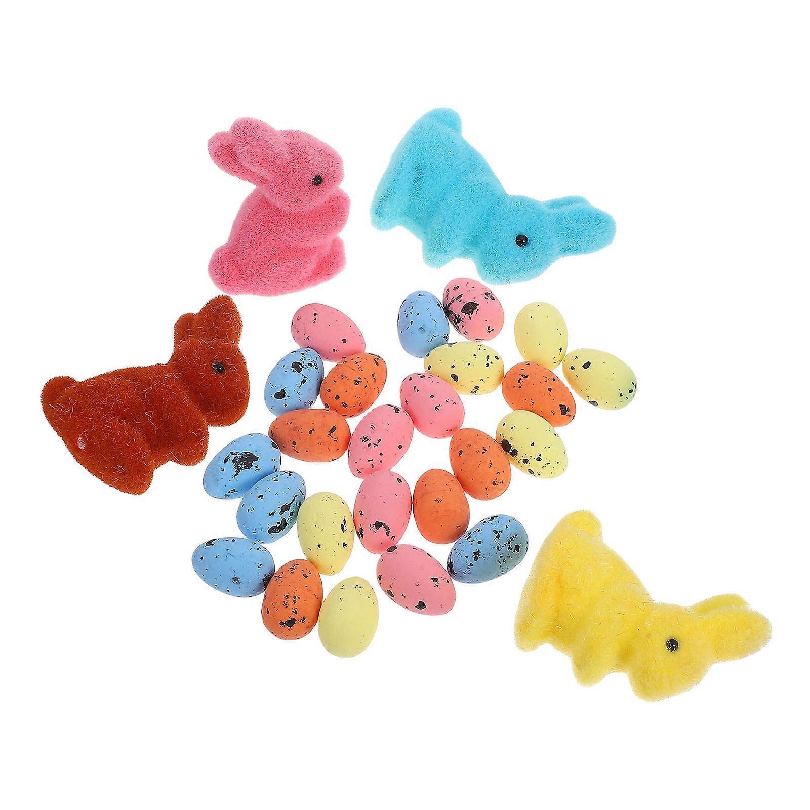 Easter Bunny Egg Ornament Foams Decoration for Home 5Sets Multi