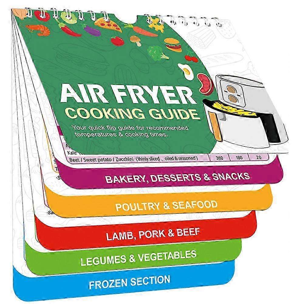 Air Fryer Cookbook Magnetic Cheat Sheet, Guide Booklet, Cookbooks Instant Accessories Oven Cooking Pot Temp Times Chart