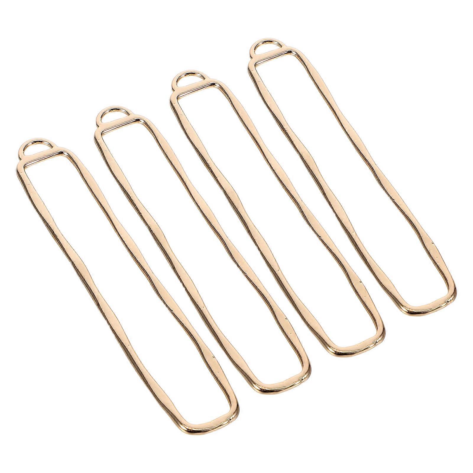 Alloy Open Bezel Pendant Rectangle Hollow Frame for Jewelry Making 12Pcs