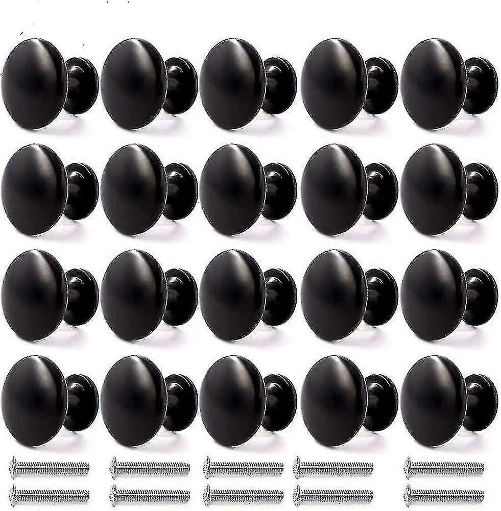 20pcs Door Knobs Drawer Knobs 30mm Vintage Handles Furniture Cabinet Knobs For Kitchen Cupboards (black)