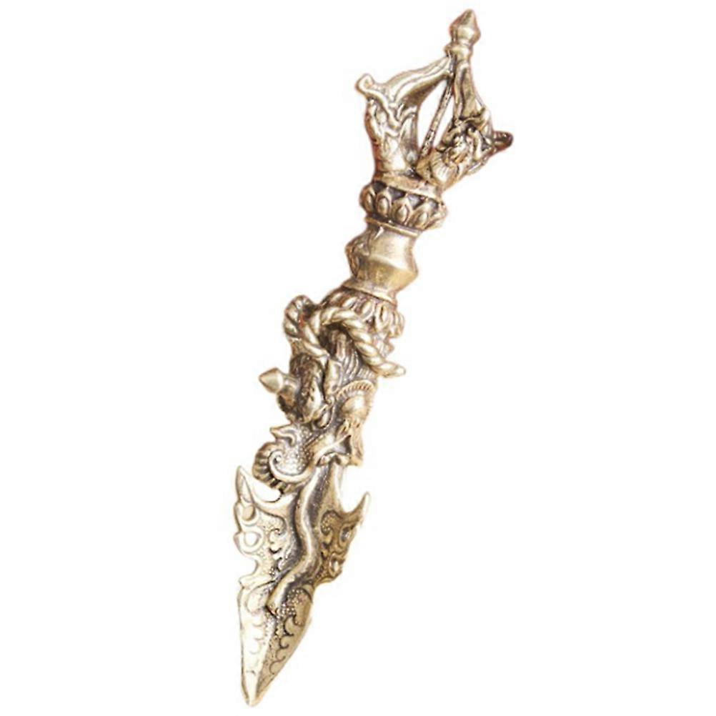 Small Statue Vajra Pestle Shape Brass Material Office Decoration 1Set