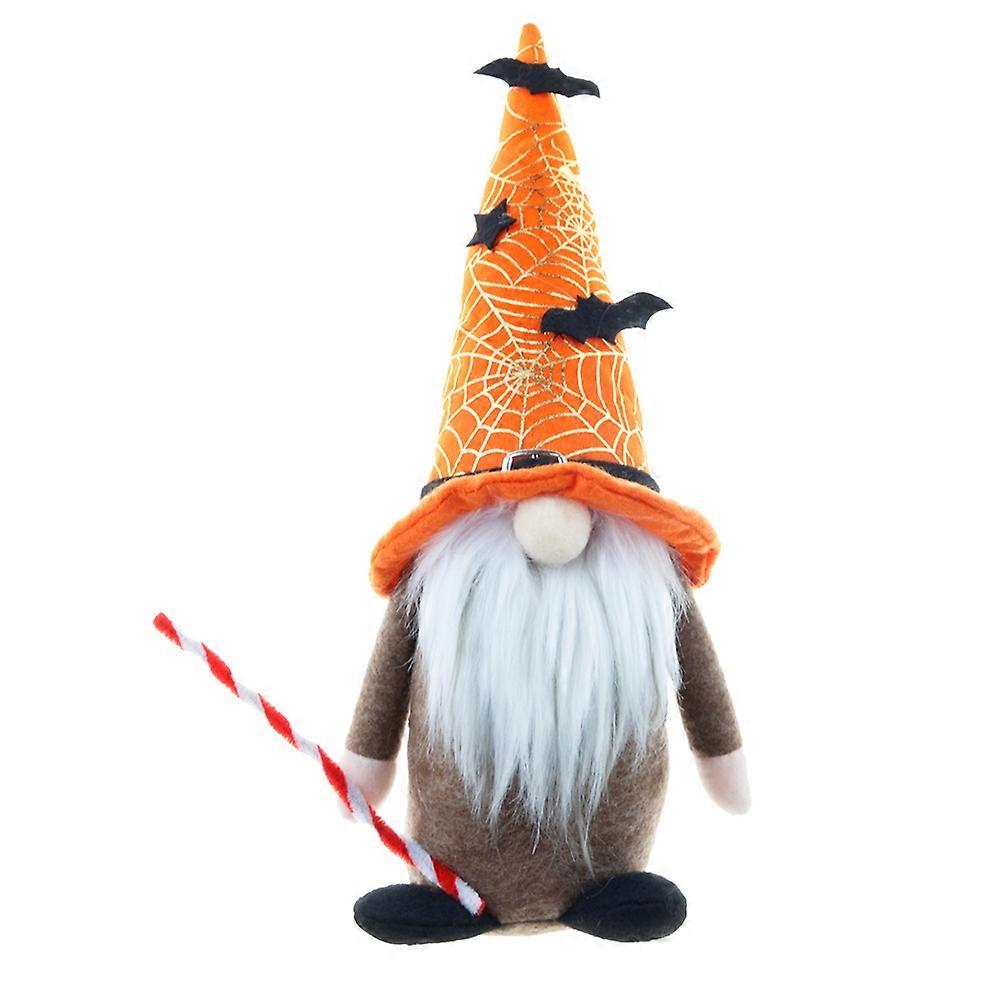 Halloween Doll Ornaments Spider Web Bat Pattern Gnome Doll 3Pcs Set