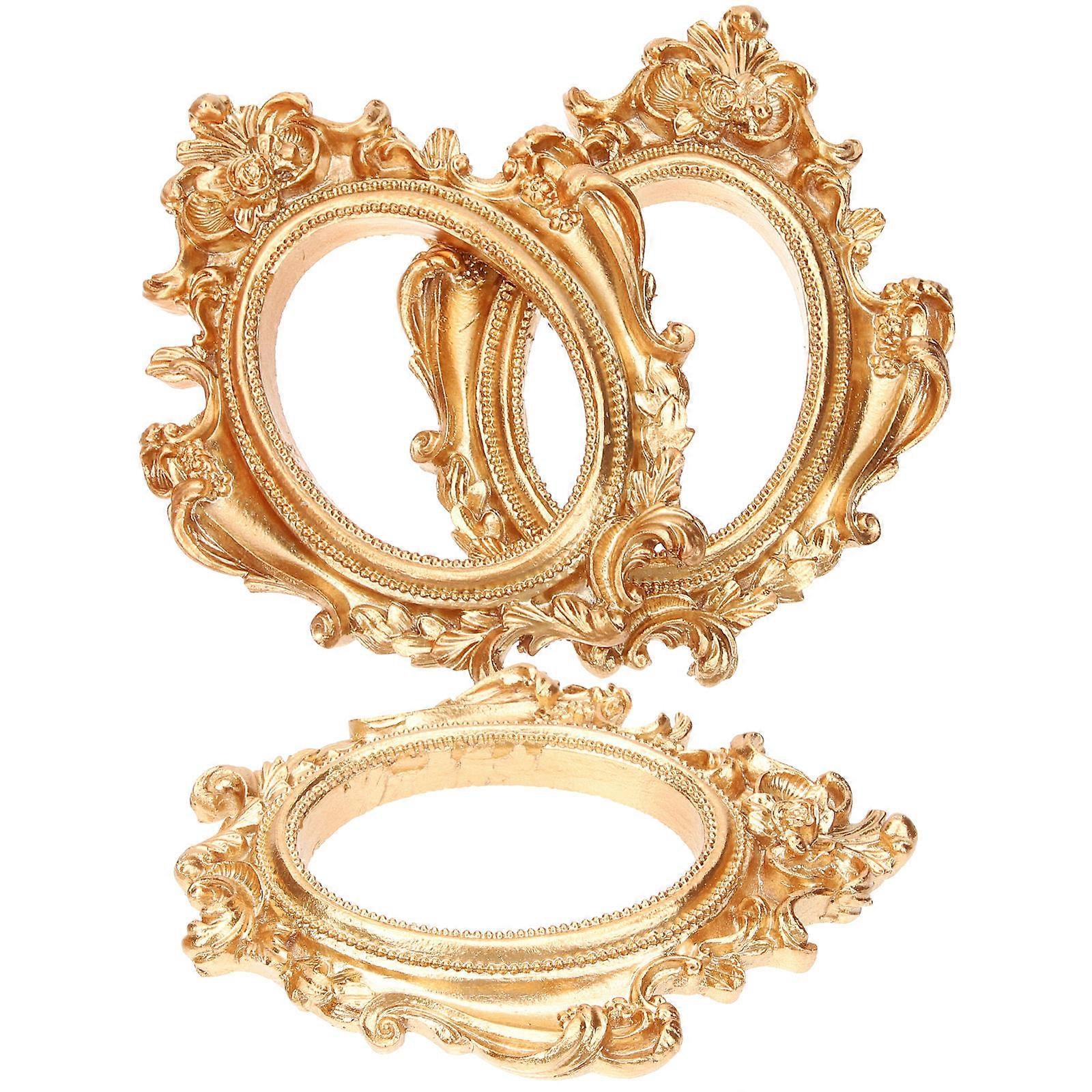 Golden Vintage Photo Display Frames European Victorian Style For Jewelry Display And Photo Studio 6Pcs