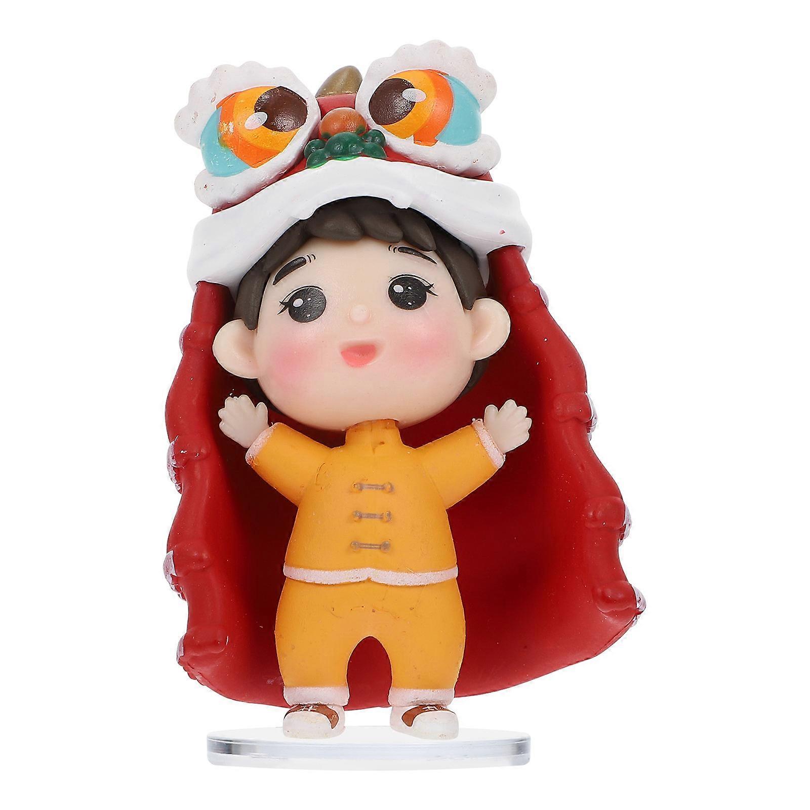 Decorative Doll for Decor 3Pcs Red Birthday Baking Accessory