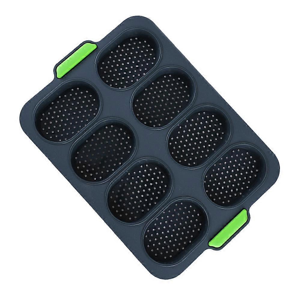 French Roll Silicone Baking Mold for Bread Decorating 8 Slots Grey