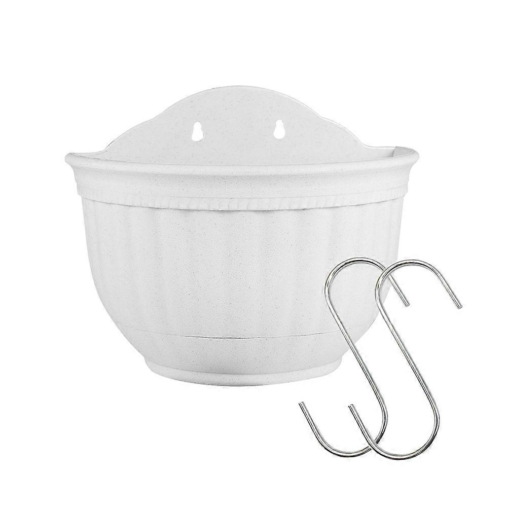 Hanging Flower Pot Plastic Semi-Circular Wall Mounted Pot 2Pcs for Storage Use