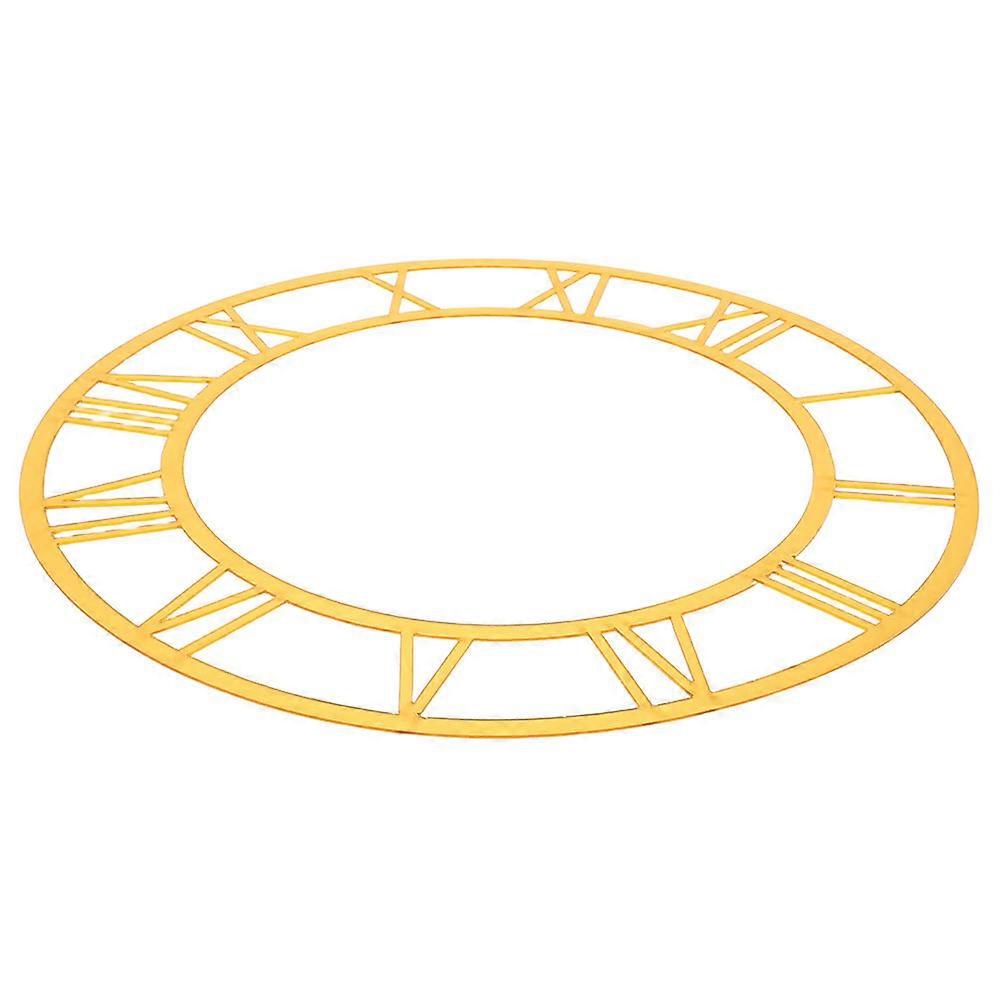 Wall Clock Roman Numerals Round Acrylic Mirror Sticker Adhesive 5Pcs Set