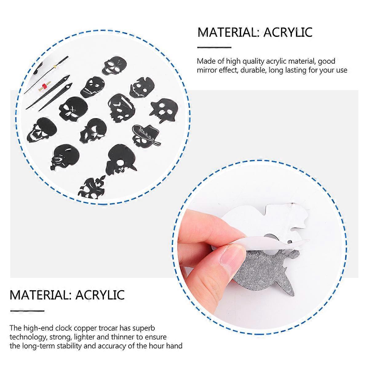 2Pcs Skeleton Wall Clock Decoration For Decor Enthusiasts Modern Style 6X3cm