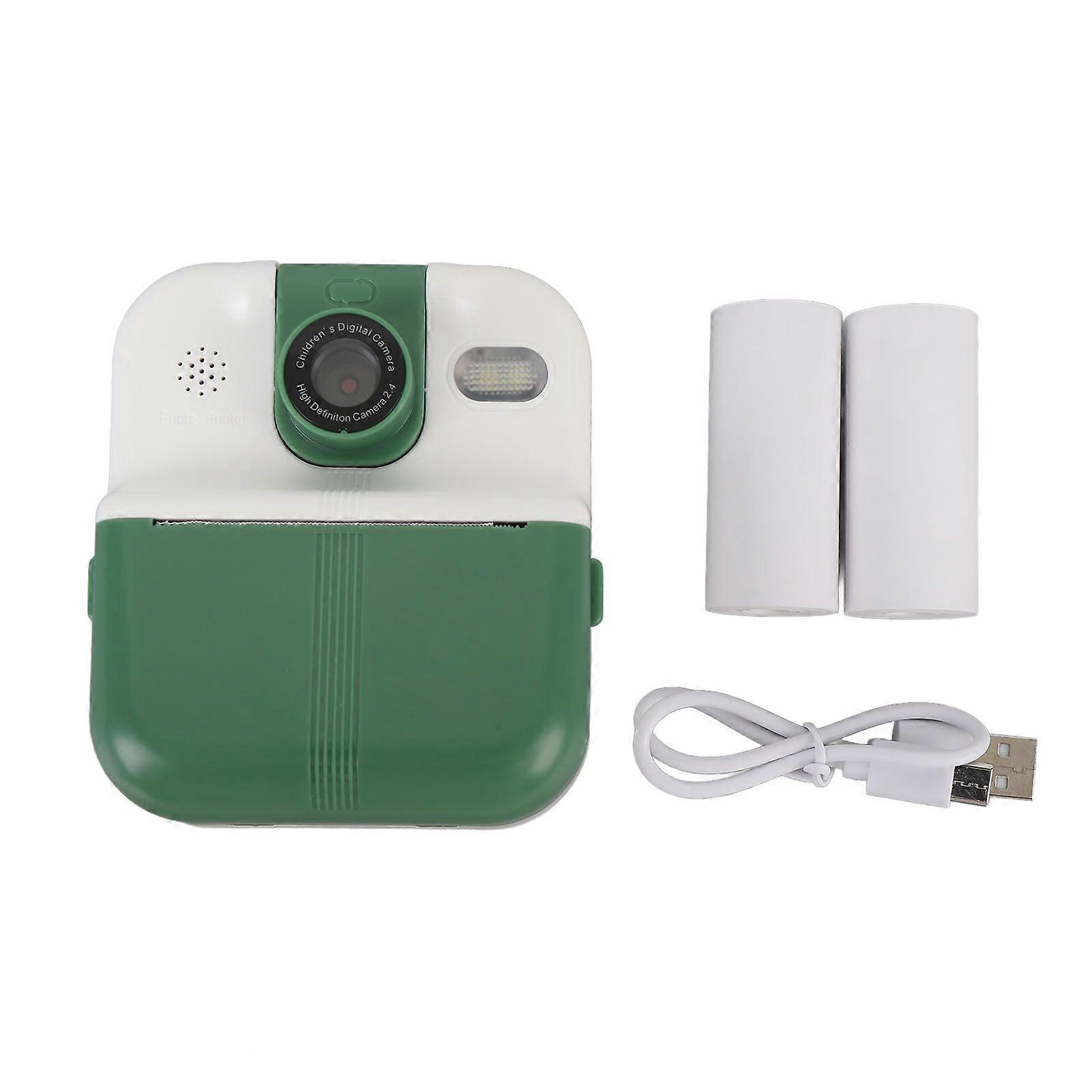 Camera Instant Print 48MP Photo 1080P Video 2.4 In IPS Screen Portable Camera 1200mAh Battery Support Music Games Play with 180 Degree Rotating Lens L