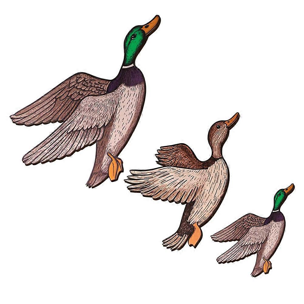 Wood Decor for Wall Rustic Duck Sculptures for Living Room 9Pcs