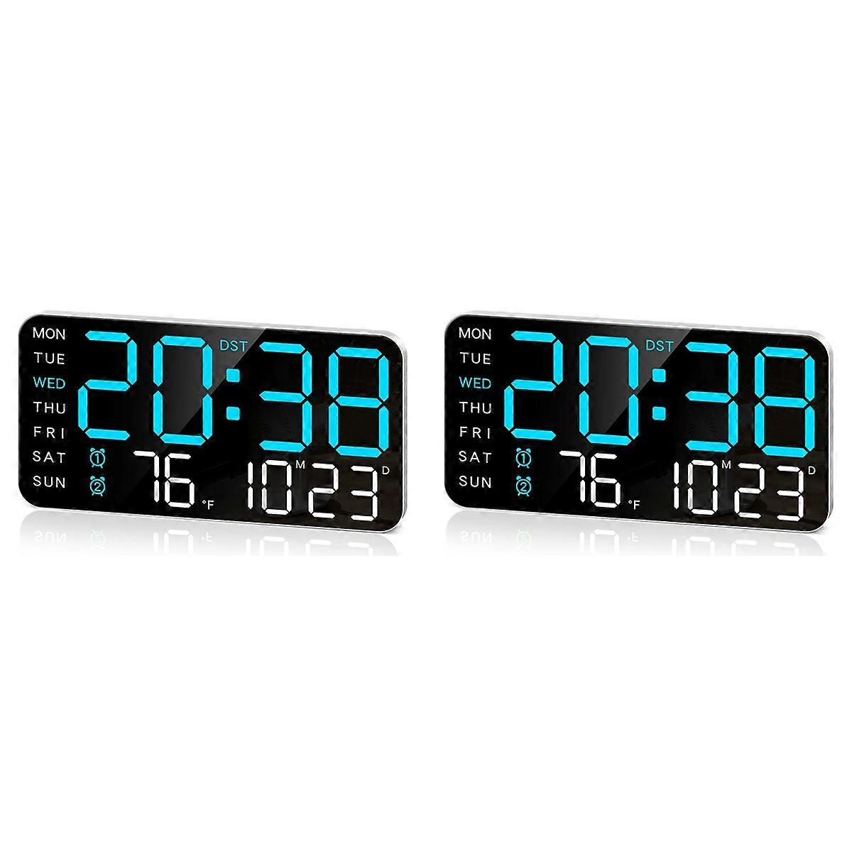 8.4In Large Digital Wall Clock,Led Alarm Clock with Big Digits, Date, Temperature, , for Room, Bedro