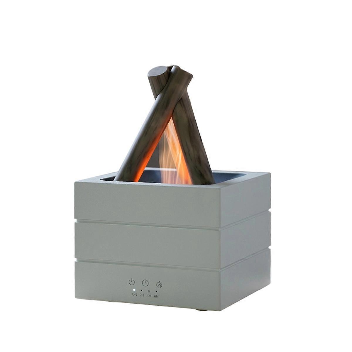 Flame Humidifier Aroma Diffuser with Essential Oil Remote White