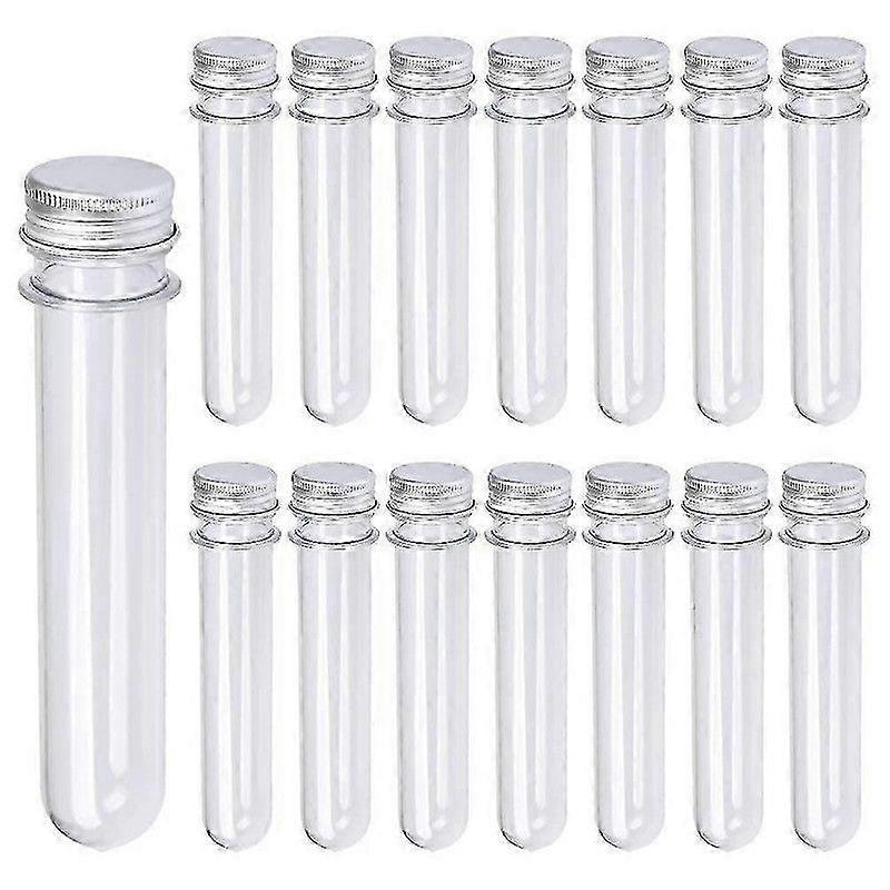 30 PCS 40ML Plastic Test Tubes with Screw Caps Reusable Transparent Container Tubes Transparent Tes