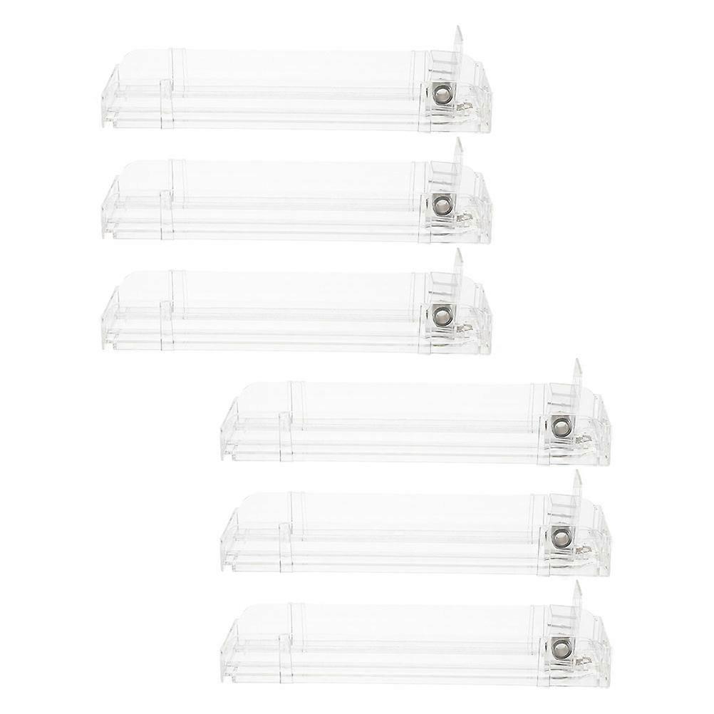 Storage Use Automatic Display Rack 6Pcs Transparent Pusher Tray
