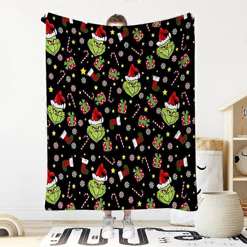 Couverture Grinch douce et anti-boulochage avec imprimé unique complet, matériaux de haute qualité pour un confort exceptionnel