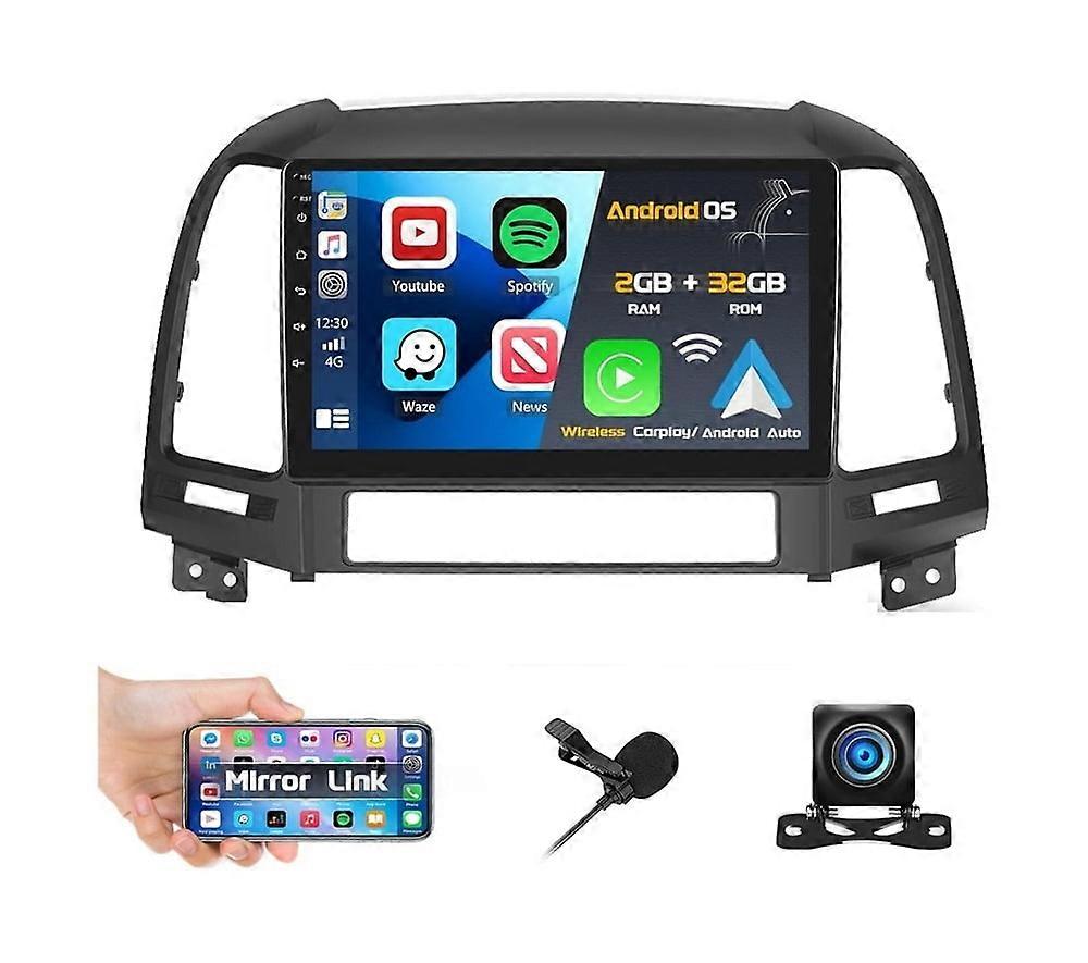 Stereo Radio for Hyundai Santa Fe 2006-2012 Android Carplay 2G+32G