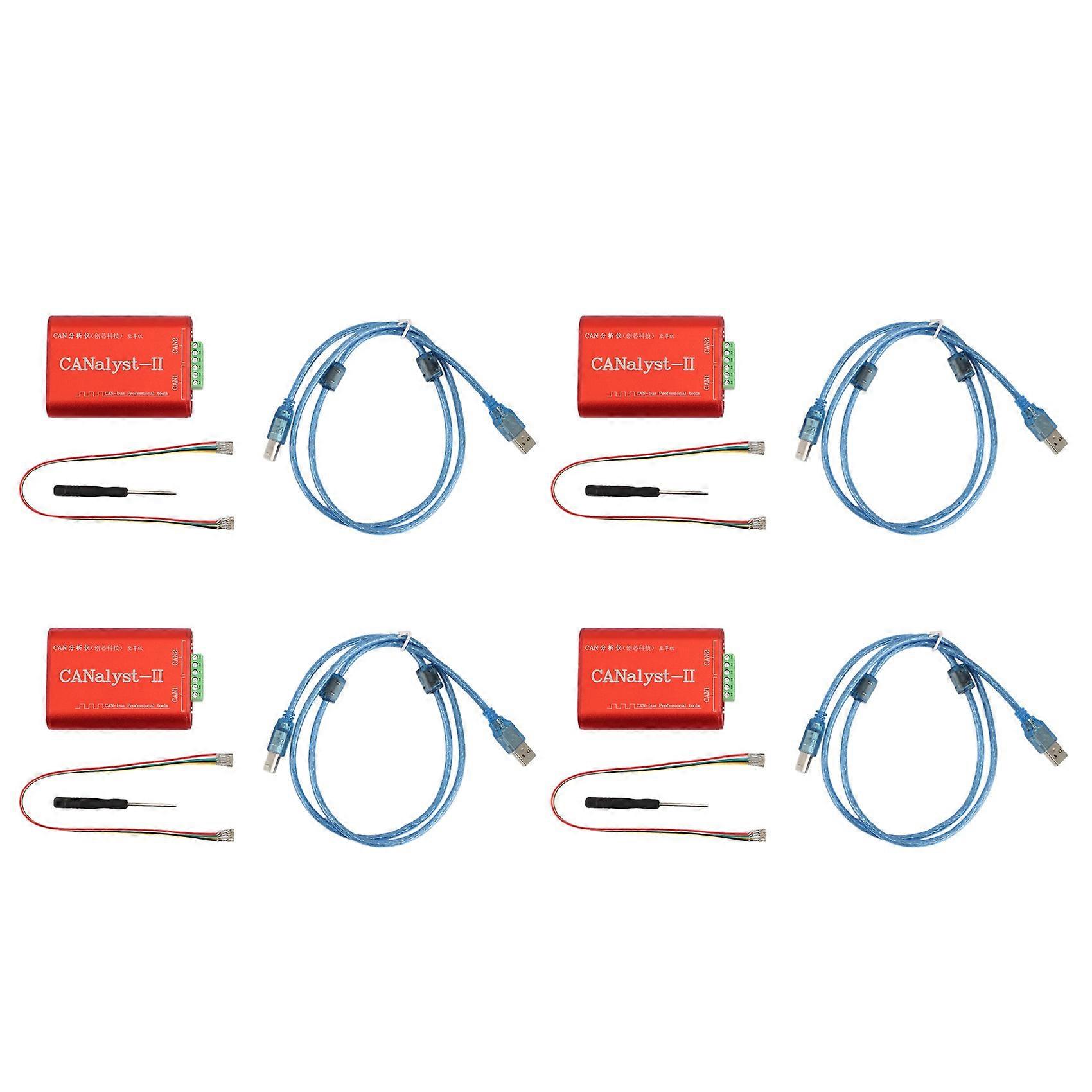 4X CAN Analyzer CANalyst-II USB to CAN Analyzer CAN-Bus Converter Adapter Compatible with ZLG USB to CAN