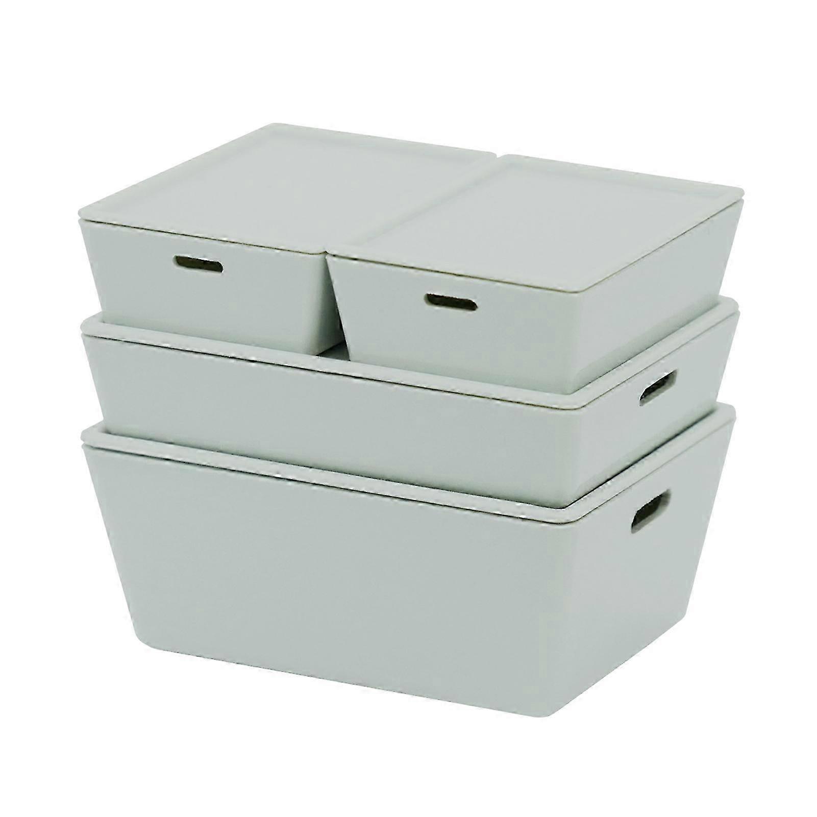 25-26 4Pcs Mini Storage Box Realistic Food Play Model ABS Simulation Dollhouse Storage Box for Scene Props