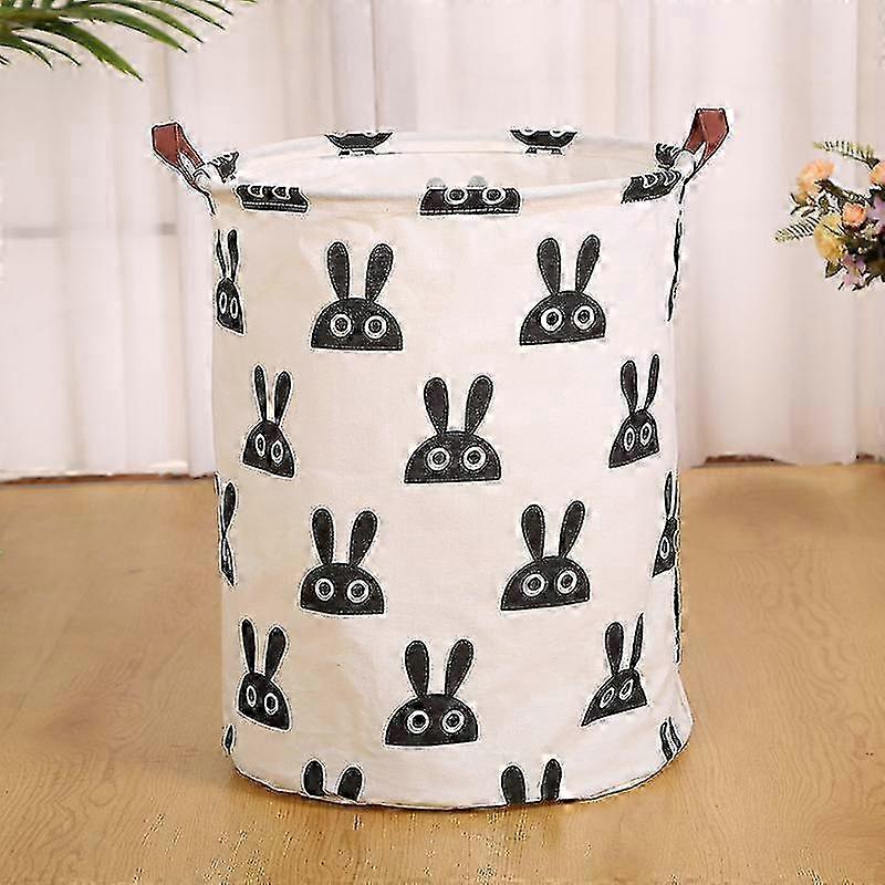 Large Collapsible Drawstring Clothes Hamper with Leather Handle for General Use