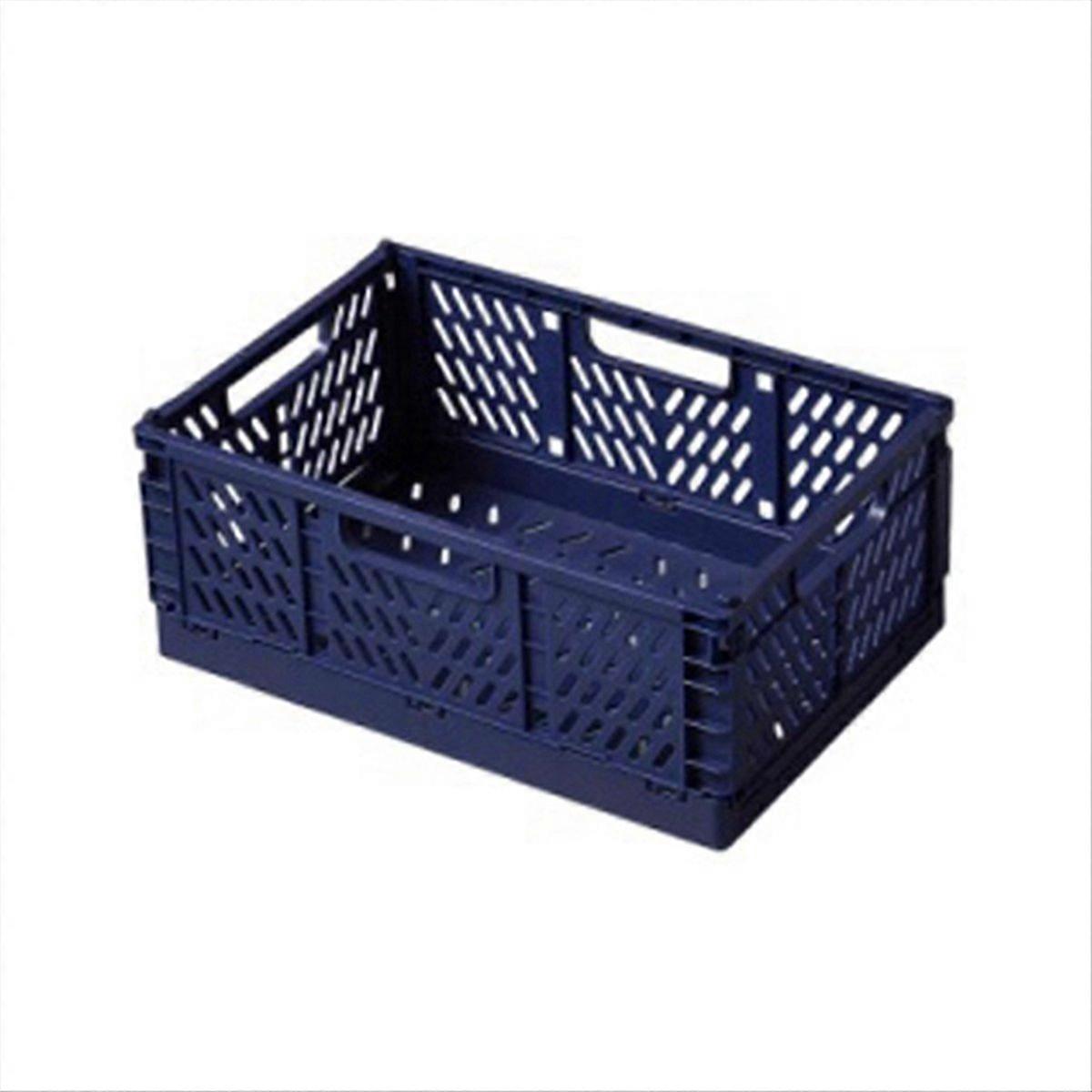Folding Storage Box Basket Utility Cosmetic Container Desktop Blue
