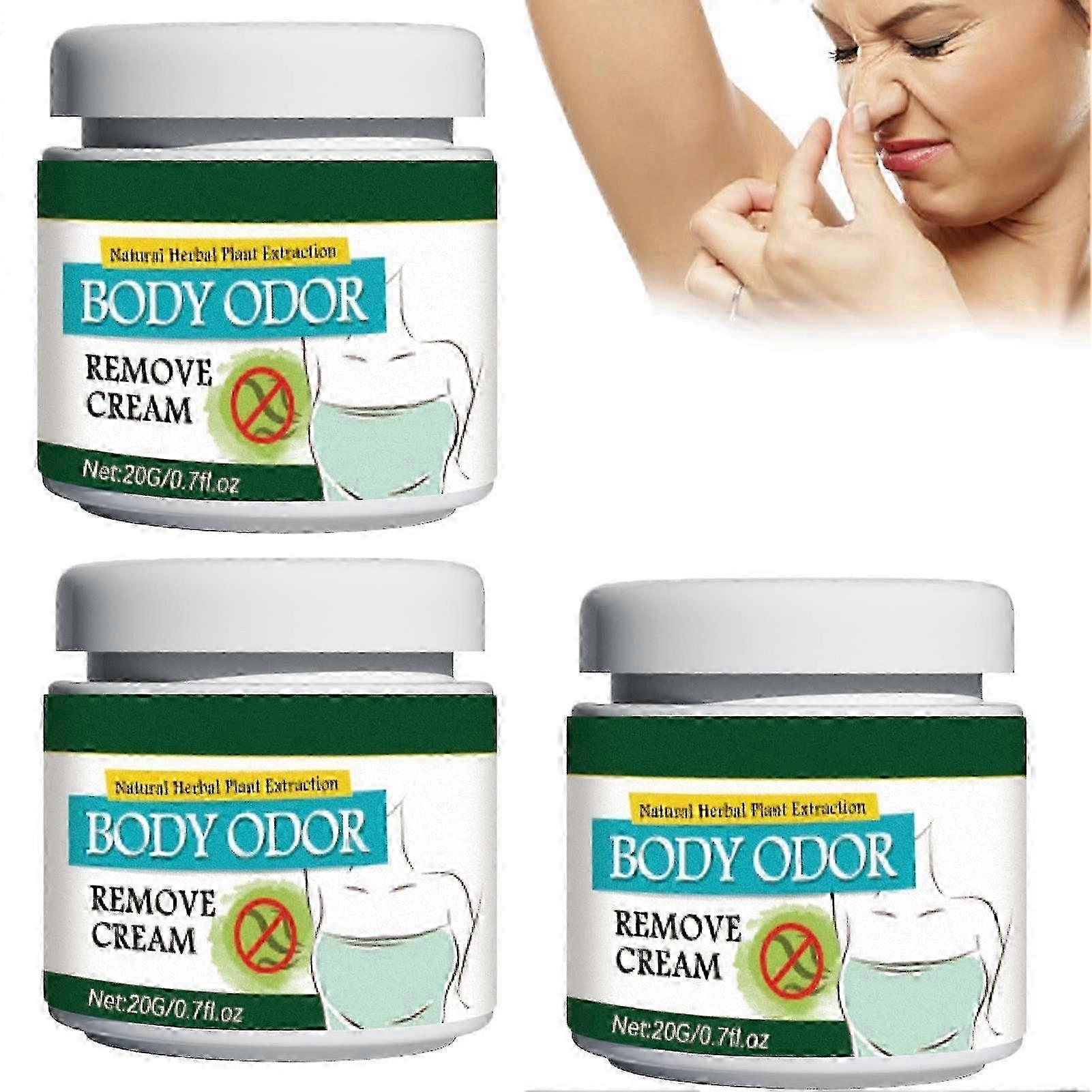 3PCS脇の下のケア臭いクリーム、20g脇の下の臭いクリーム、脇の下の汗治療用体臭除去クリーム皮膚局所クリーム