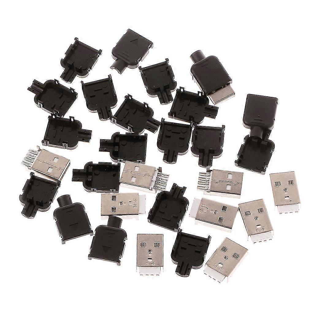 10Sets Type A USB 4 Pin Male Socket Kit Connector Plug Termination Plastic for S