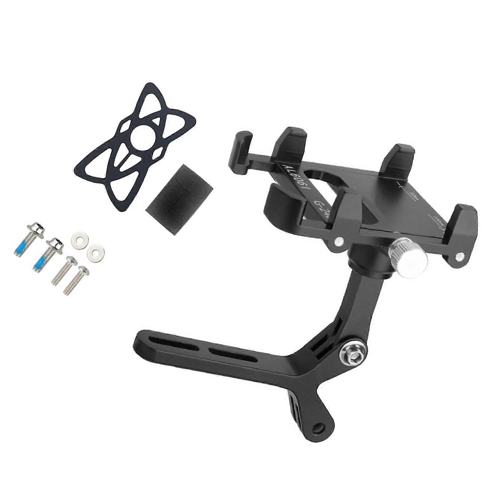 Multiple Device Applicable Bike Handlebar Bracket Aluminum Alloy Aerodynamic Design With Underbar Phone Mount Function Multicolor