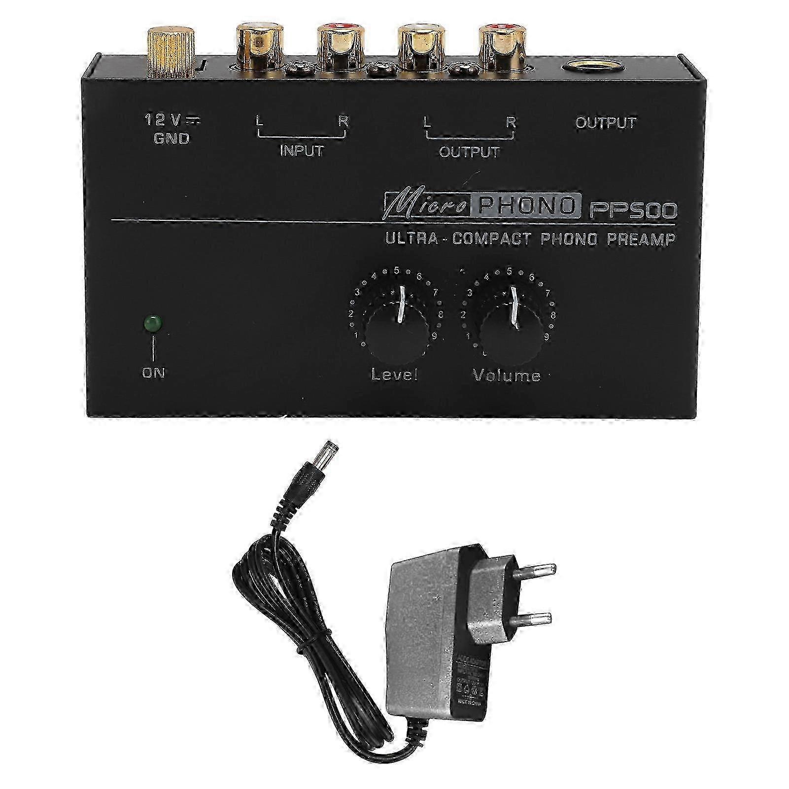 Phono Turntable Preamp Ultra Low Noise Independent Volume Control Phonograph Preamplifier for Record Player 100?240V EU Plug