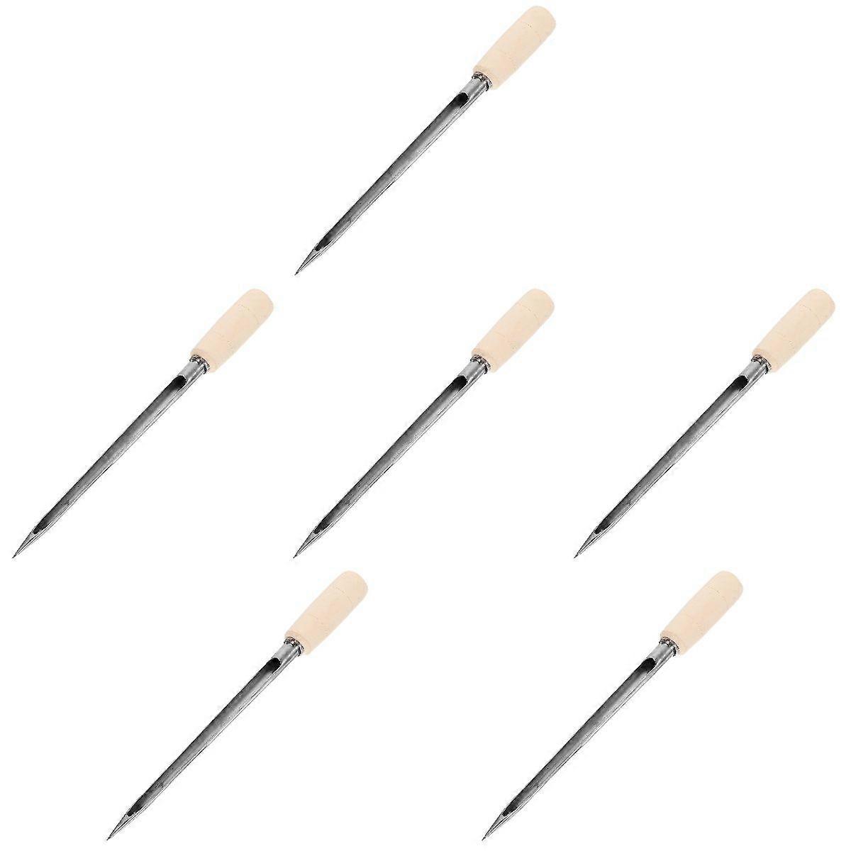 6pcs Soil Sampler Grain Probe Wheat Corn Reusable Rice Test Probe Cereal Sampler with Wooden Handle