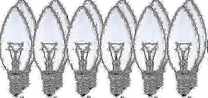 12 becuri incandescente clasice E14, 40w, alb transparent